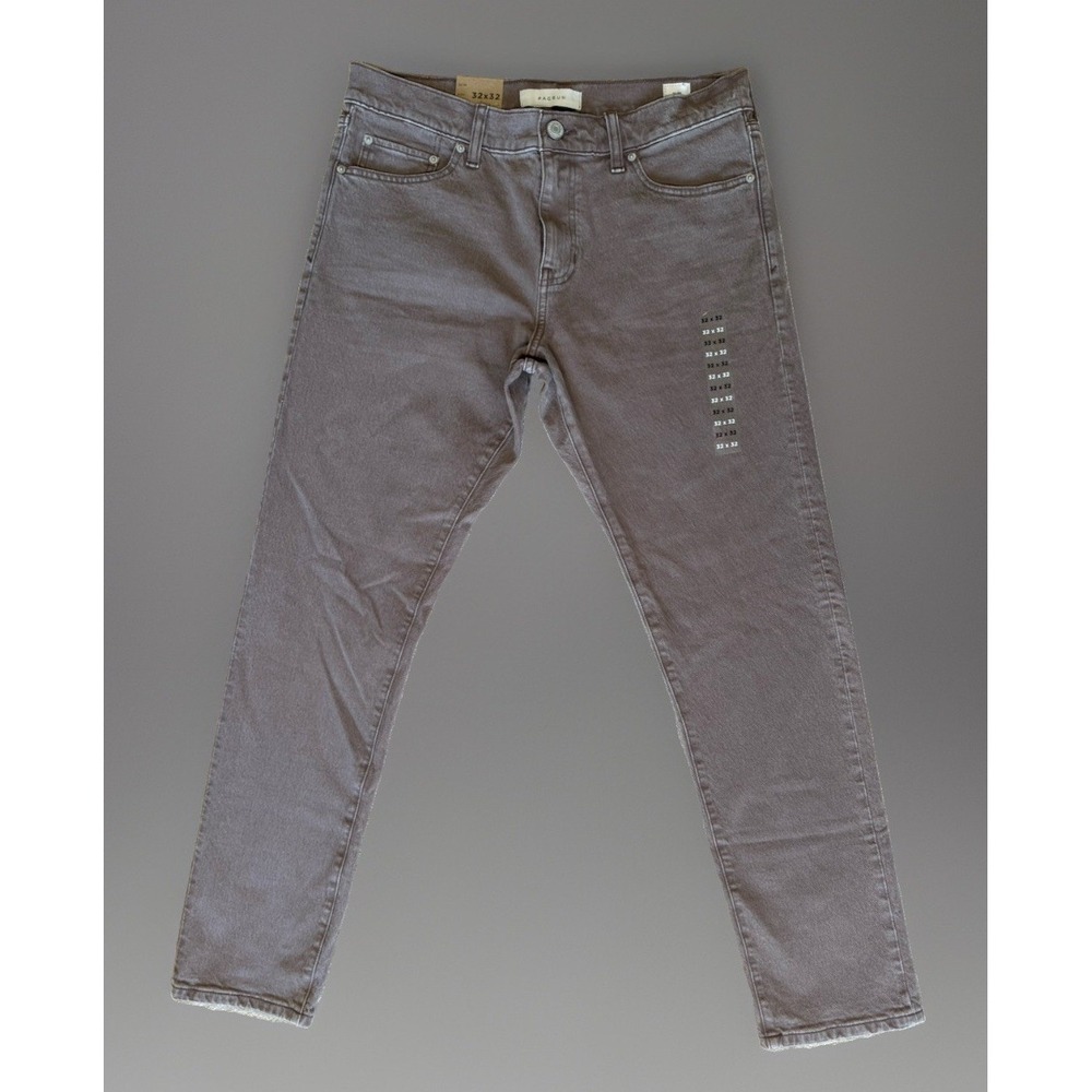 NWT Pacsun Mid Rise Slim Fit Brown Washed Jeans Mens 32x32